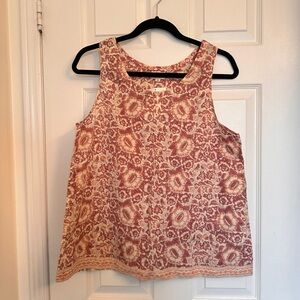 Anokhi Blockprint Floral Sleeveless Top